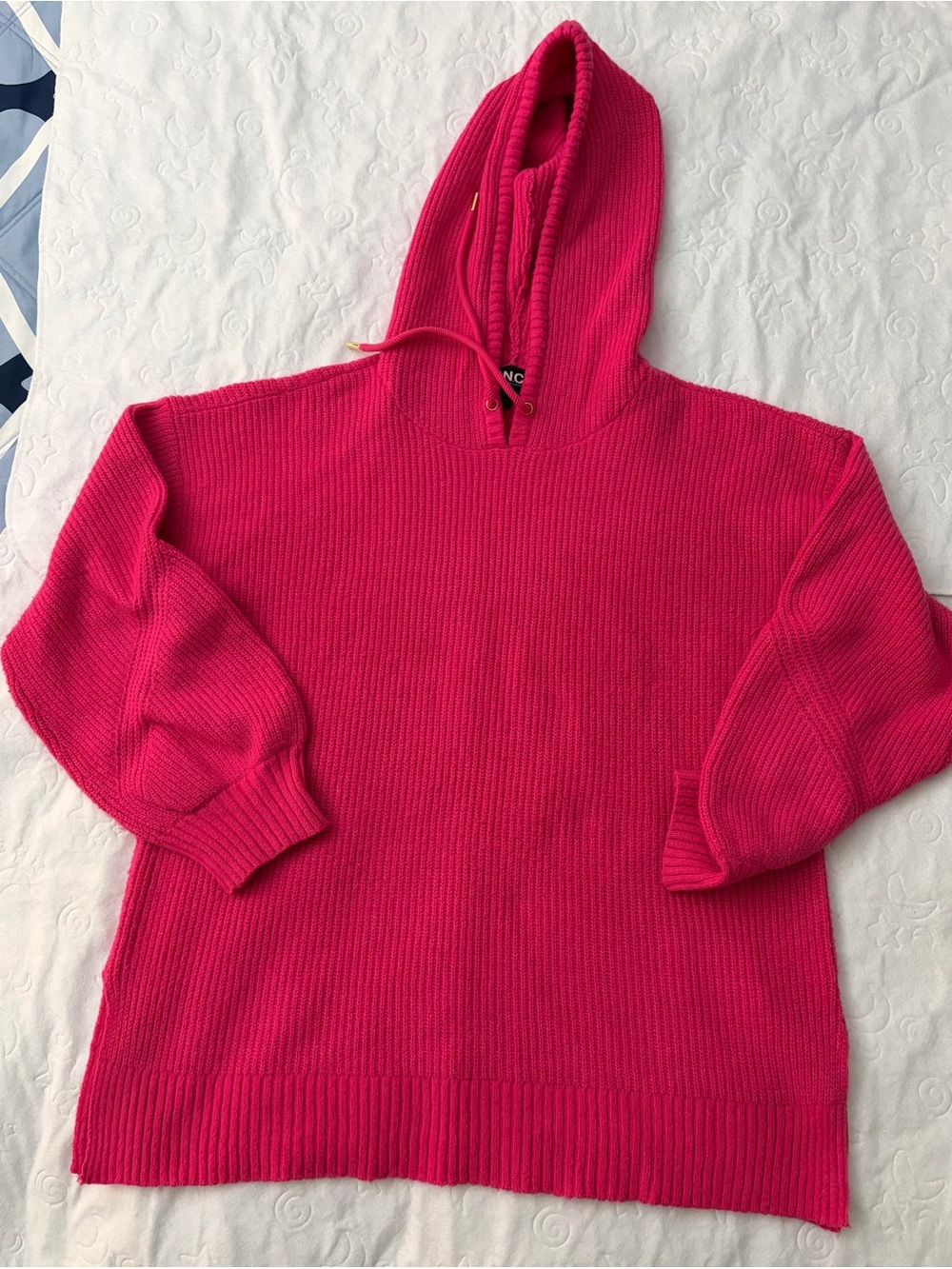 INC International Concepts Rib-Knit Hooded Sweater in Bright Pink